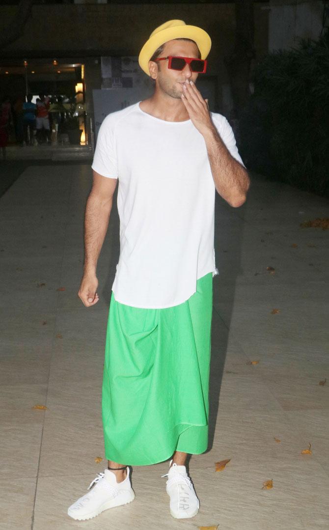 Ranveer Singh in a skirt