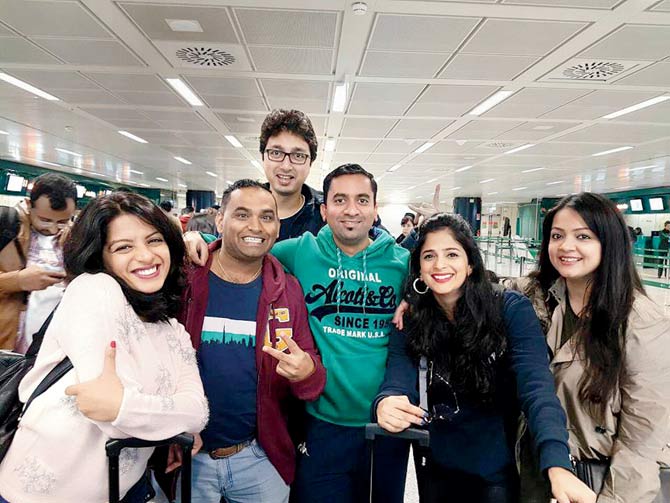 Soumya Chowdhury (centre) stands tall