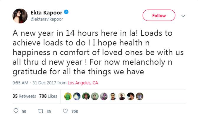 Ekta Kapoor tweet