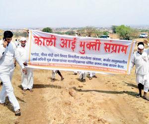 Farmers protest in Ahmednagar against Nirav Modi