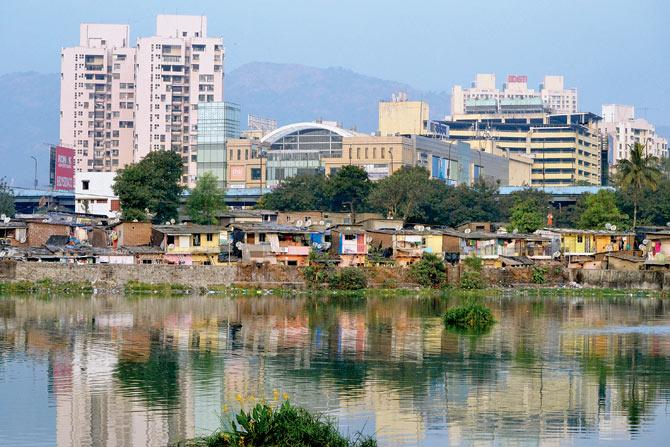 A Thane lake that has been encroached