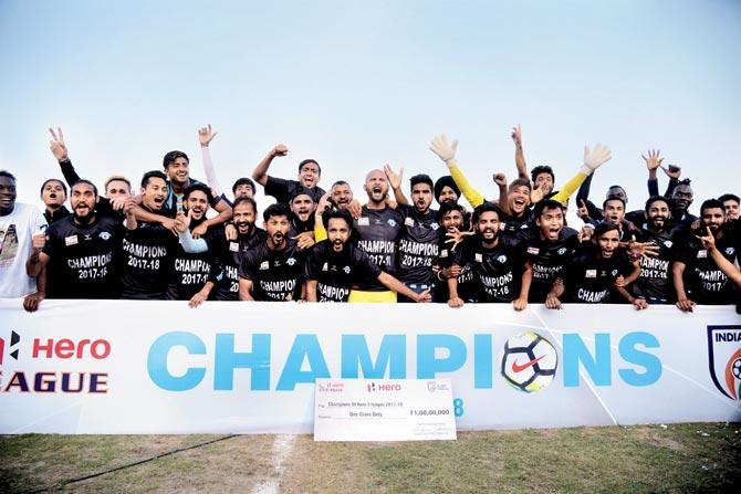 I-League champions Minerva Punjab FC in Chandigarh yesterday