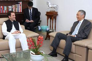 Rahul Gandhi meets Singapore PM Lee Hsien Loong