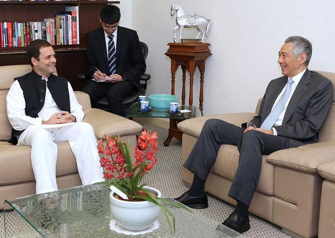 Rahul Gandhi meets Singapore PM Lee Hsien Loong