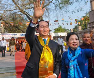 Vietnam President Tran Dai Quang visits Mahabodhi temple