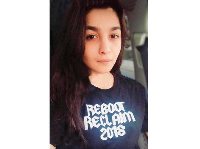Alia Bhatt wearing tees from the latter