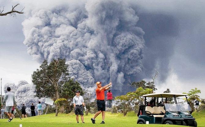 Ash erupts from Hawaii