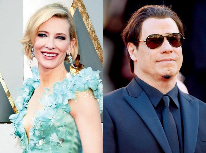 Cate Blanchett and John Travolta. Pics/Getty Images