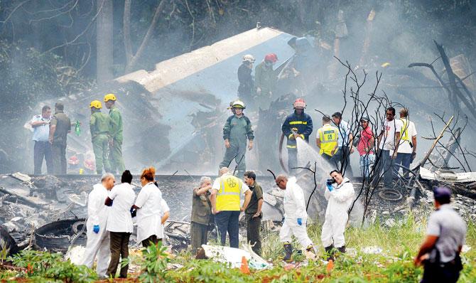 Cuban President said an investigation into the cause of the accident was underway. Pic/AFP
