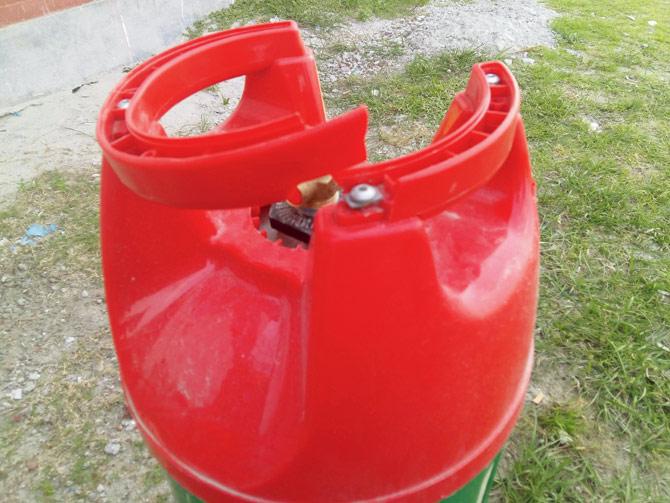 One of the damaged cylinders that was allegedly delivered to Aburi Composites in Bangladesh