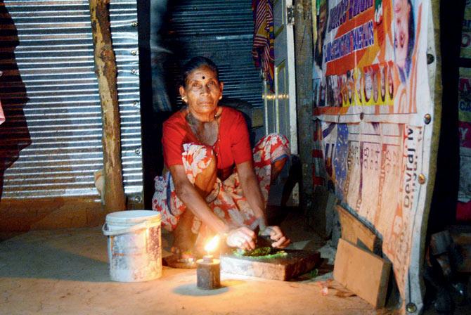 Banusari Kirkee took an illegal electricity connection so the children in her family can study. Pics/Satej Shinde