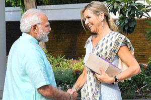 Narendra Modi meets Queen of Netherlands
