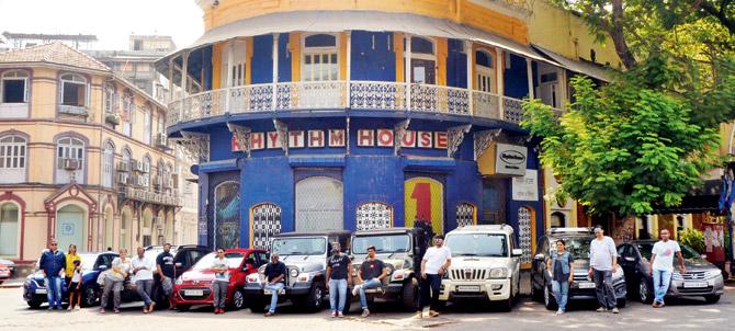 Members of roadtrippersclub outside Rhythm House. Pic/Datta Kumbhar