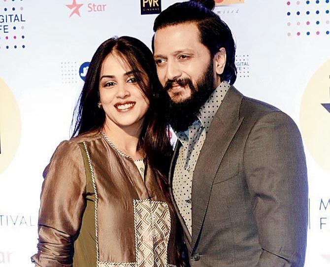 Riteish Deshmukh with wife Genelia D