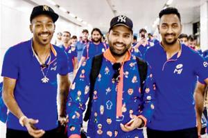 Krunal and Hardik Pandya pull Mumbai skipper Rohit Sharma's leg