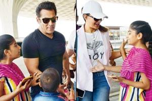 Salman Khan, Jacqueline Fernandez click selfies with kids at Mumbai airport