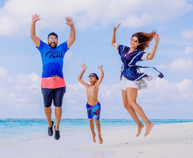 Shilpa Shetty and family in Maldives