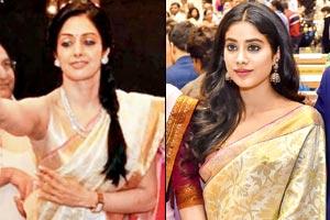 Janhvi Kapoor looks stunning in mom Sridevi's saree