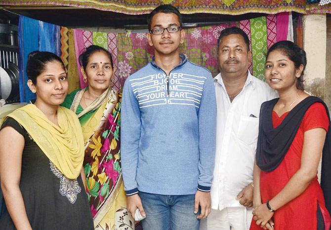Anish Chaurasiya with his family. Pic/Sneha Kharabe