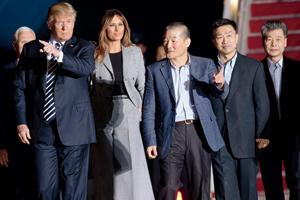 Donald Trump welcomes home US prisoners released by North Korea