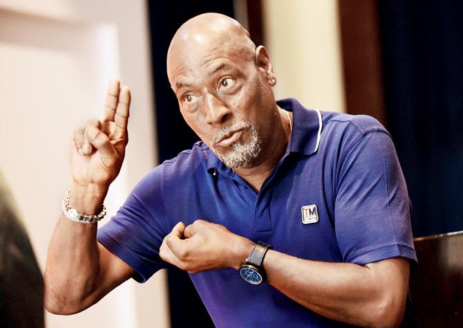 WI cricket great Sir Vivian Richards during an event at a city hotel yesterday. Pic/Suresh Karkera