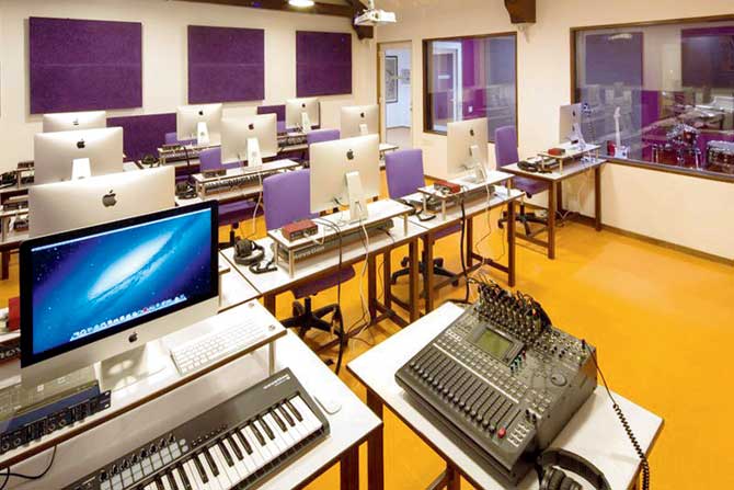A classroom at the music school