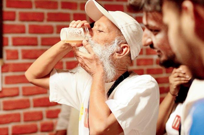 A senior citizen enjoys at an earlier event by Dignity Foundation, founded by Dr Sheilu Sreenivasan