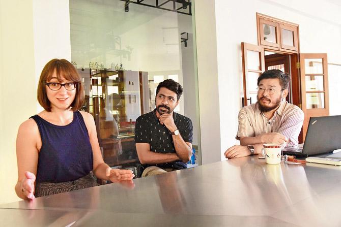(From left) Charlie Levine, Sameer Kulavoor, and Katsushi Goto