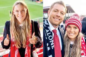 Caroline Wozniacki and fiance enjoy Liverpool's EPL game