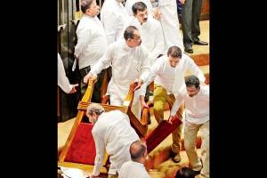 Sri Lankan lawmakers disrupt parliament by throwing chilli powder