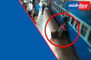 Mumbai: Man saved from being crushed under moving train at Dadar