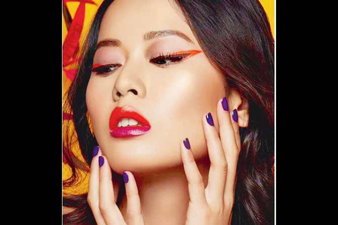 Rajashree Singha is one model who has tried almost all the variants of the neon eye make- up Multi- coloured