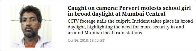 Caught on camera: Pervert molests school girl in broad daylight at Mumbai Central