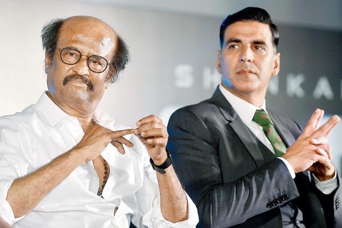 Rajinikanth with Akshay Kumar