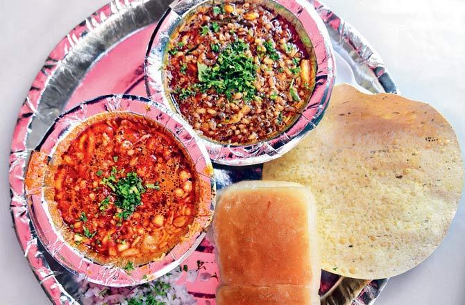 Red and black misal from Nashik