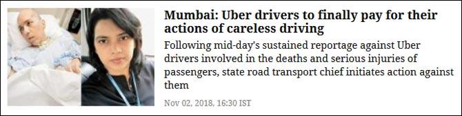 Mumbai: Uber drivers to finally pay for their actions of careless driving