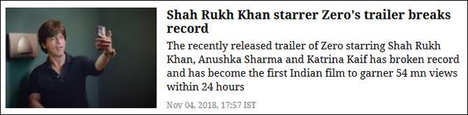 Shah Rukh Khan starrer Zero