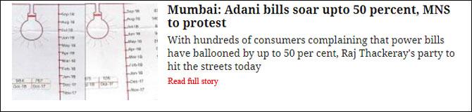 Mumbai: Adani Bills Soar Upto 50 Percent, MNS To Protest