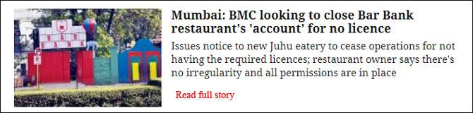Mumbai: BMC Looking To Close Bar Bank Restaurant