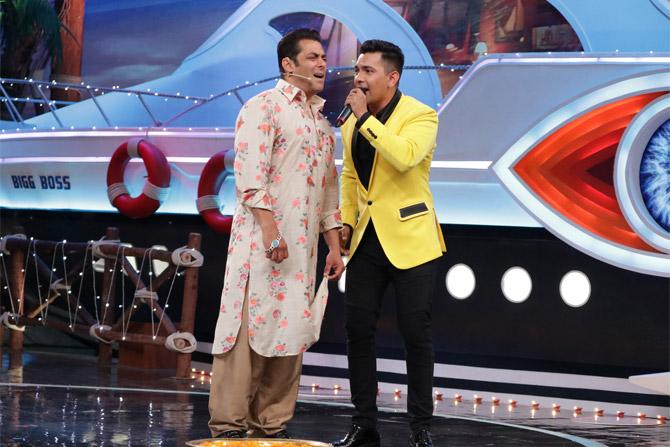 Aditya Narayan and Salman Khan
