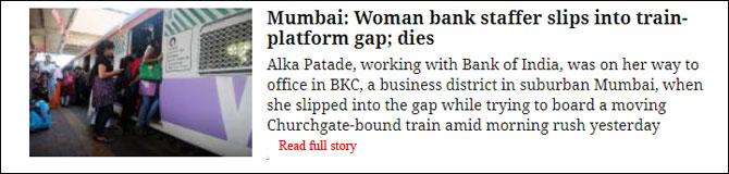 Mumbai: Woman Bank Staffer Slips Into Train-Platform Gap; Dies