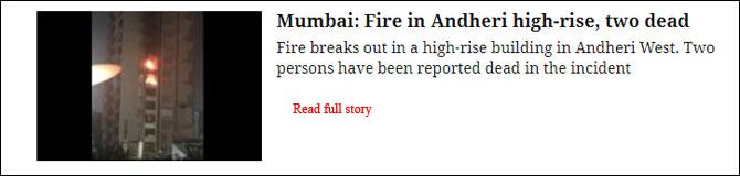 Mumbai: Fire In Andheri High-Rise, Two Dead