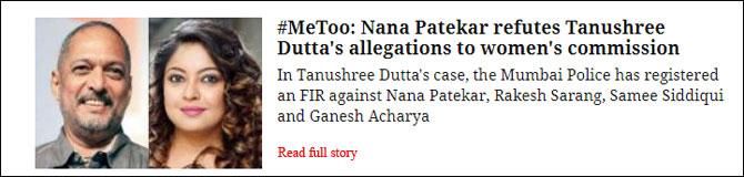 #MeToo: Nana Patekar Refutes Tanushree Dutta