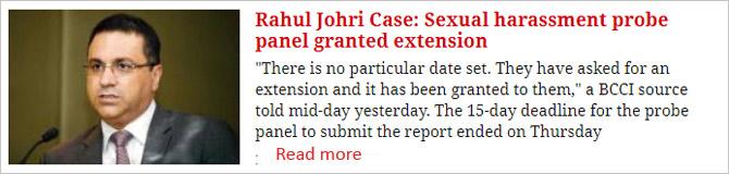 Rahul Johri Case: Sexual harassment probe panel granted extension