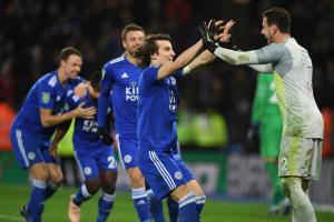 Leicester win Saints shoot-out to book Manchester City clash