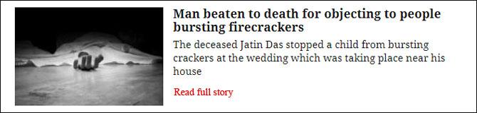 Man Beaten To Death For Objecting To People Bursting Firecrackers