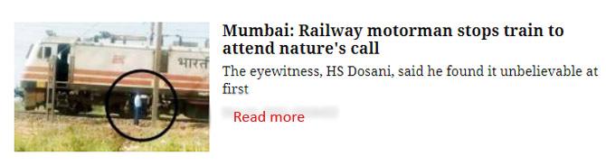 Mumbai: Railway motorman stops train to attend nature
