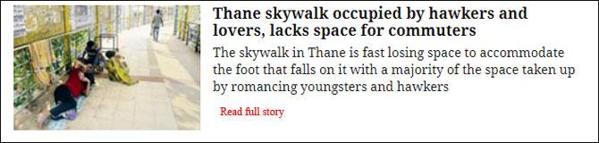 Thane Skywalk Occupied By Hawkers And Lovers, Lacks Space For Commuters