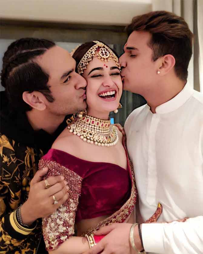 Television producer and Bigg Boss 11 contestant Vikas Gupta played cupid to this much-in-love couple. Prince Narula and Yuvika Chaudhary share a strong bond with Gupta, and are often seen hanging around together. Sharing his relationship with the newlyweds, Vikas took to his Instagram account to describe his feelings. He wrote, 'Well there are no points in guessing who was the last guest to the wedding but I did manage to see them on their wedding and how happy it made me seeing you married @princenarula from the boy that I met who came to Mumbai to this responsible man, so so proud of you and you are giving us goals now @yuvikachaudhary may you always be laughing and happy like in this moment captured. You have made a man out of this boy. May you both live happily ever after. P.S. I am so glad, I made it to your special day. Ab kehte hain naa, some things are written. I am the one who first made you both meet and I was the last guest on your wedding [sic].'