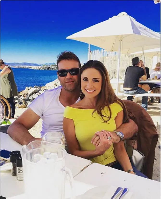 Charlene Engels posted this picture of herself and Jacques Kallis at a lunch date in Cape Town. She wrote, 'Cape Town showing off yesterday...such a GRAND day at The Grand Cafe & Beach! Yummy seafood in my tummy @jacqueskallis @grandafrica'